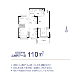 新沂恒大珺睿府3室2厅1厨1卫建面110.00㎡