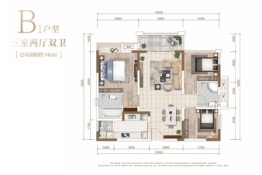 融锦府3室2厅1厨2卫建面98.00㎡