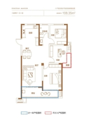 拓基鼎元府邸3室2厅1厨1卫建面109.00㎡