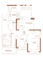 方圆合景·南沙水恋3室2厅1厨2卫建面95.40㎡