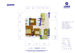 七星美域3室2厅1厨2卫建面104.05㎡