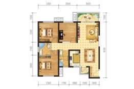 万禾滨江1号3室2厅1厨2卫建面103.48㎡