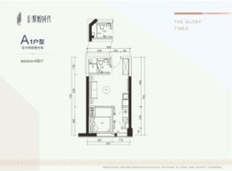 嘉鑫辉煌时代1室1厅1厨1卫建面48.00㎡