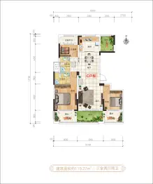 兴悦壹品3室2厅1厨2卫建面119.27㎡