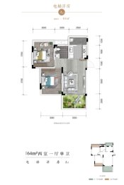 帝岭云湖2室1厅1厨1卫建面64.00㎡