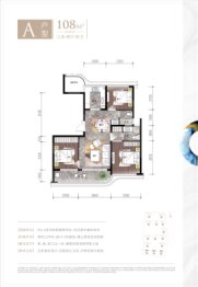 金昌香湖印月3室2厅1厨2卫建面108.00㎡