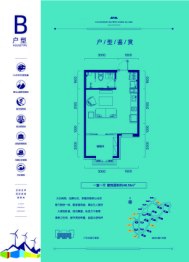 翠云山奥雪小镇1室1厅1厨1卫建面46.16㎡