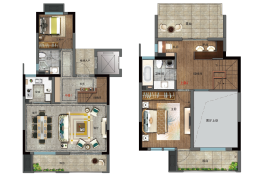 金山铭著2室2厅1厨2卫建面130.00㎡