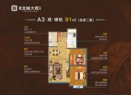 和兴· 北城大观二期2室2厅1厨1卫建面91.00㎡