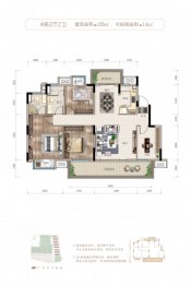 联发臻境4室2厅1厨2卫建面126.00㎡