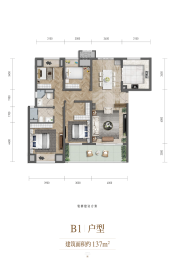 龙湖·紫云赋4室2厅1厨2卫建面137.00㎡