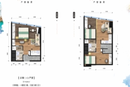 湖南文化广场2室2厅1厨2卫建面53.81㎡