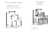 国贸珑溪大观高层E户型88-89㎡三房两厅两卫