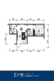 上城uptown1室1厅1厨1卫建面55.56㎡