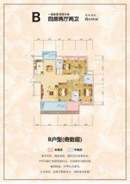 人民万福·一品花园4室2厅1厨2卫建面165.00㎡