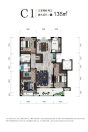 海博长安府3室2厅1厨2卫建面136.00㎡