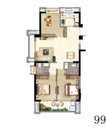 榕发·观湖郡3室2厅1厨2卫建面99.00㎡