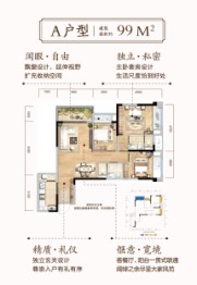 碧桂园·翡翠城2期|峰璟3室2厅1厨2卫建面99.00㎡