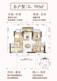 碧桂园·翡翠城2期|峰璟3室2厅1厨2卫建面98.00㎡