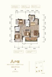 东投雍和府3室2厅1厨2卫建面95.00㎡