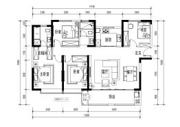 惠风·尚院4室2厅1厨2卫建面145.00㎡