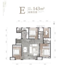 竞秀金茂悦4室2厅1厨2卫建面143.00㎡