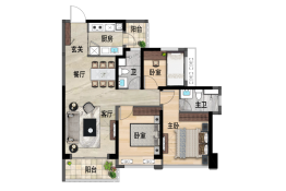 阳光禧园3室2厅1厨2卫建面94.00㎡