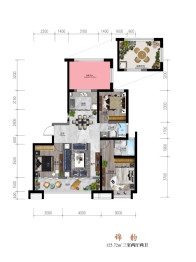 佳·朗园3室2厅1厨2卫建面125.72㎡