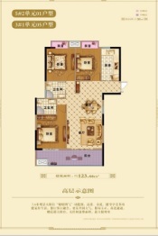 曜阳·悦澜湾3室2厅1厨2卫建面123.66㎡