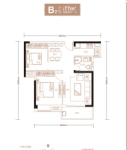 建面约77平米B2户型