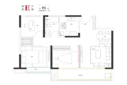 空港当代阅ΜΟΜΛ3室2厅1厨1卫建面95.00㎡