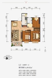 水木华院3室2厅1厨1卫建面99.82㎡