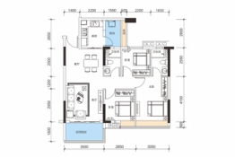 珠江·愉景豪庭3室2厅1厨2卫建面95.00㎡