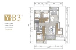 旭辉江山青林半3室2厅1厨2卫建面129.00㎡