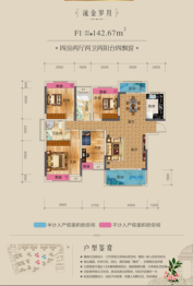 恒隆四季城·金域天下4室2厅1厨2卫建面142.67㎡