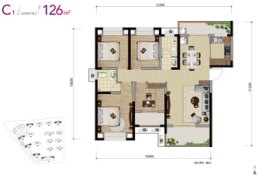 旭辉·汇樾城4室2厅1厨2卫建面126.00㎡