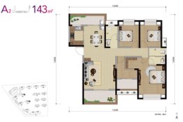 旭辉·汇樾城4室2厅1厨2卫建面143.00㎡