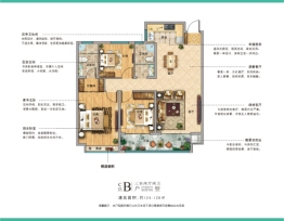 佳和雅园3室2厅1厨2卫建面124.00㎡