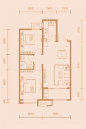 荣盛西定府邸2室2厅1厨1卫建面79.00㎡