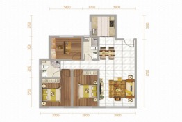 建华左岸中心3室2厅1厨2卫建面123.96㎡