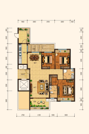 长弘·御府3室2厅1厨2卫建面135.84㎡