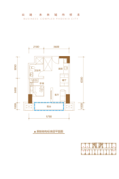 融力凤凰城1室2厅1厨1卫建面56.68㎡