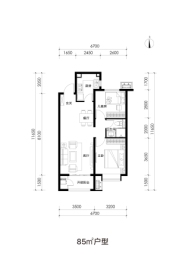 保利时光印象2室2厅1厨1卫建面85.00㎡