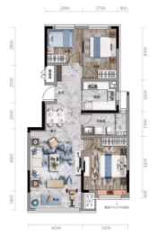 保利云上3室2厅1厨1卫建面105.00㎡