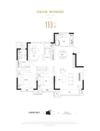 阳光城未来悦3室2厅1厨2卫建面110.00㎡