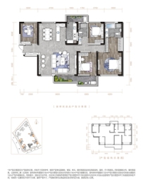 万科公园传奇4室2厅1厨2卫建面165.00㎡