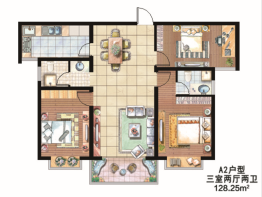 南阳幸福家园3室2厅1厨2卫建面128.25㎡