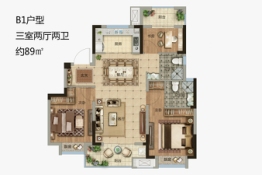 中梁融信·拾光里3室2厅1厨2卫建面89.00㎡