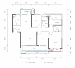 当代上品4室2厅1厨2卫建面130.00㎡