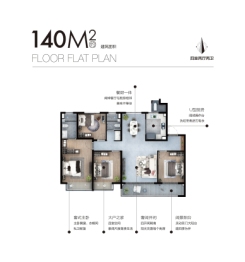 美的爱情云筑4室3厅1厨2卫建面140.00㎡